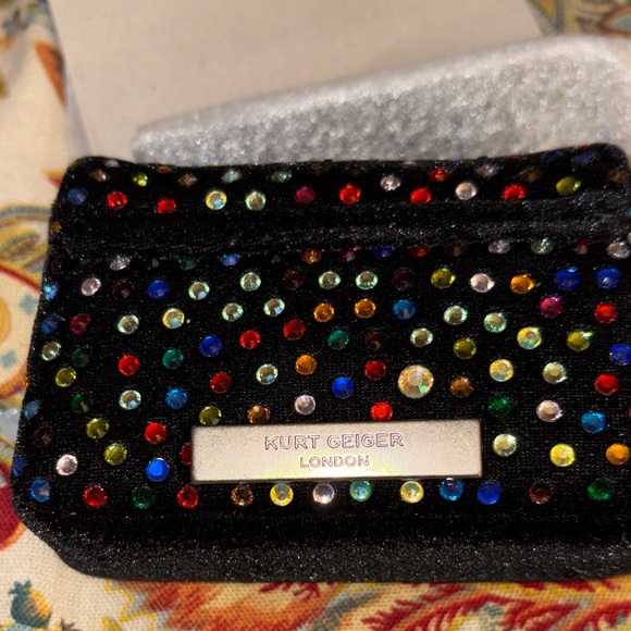 Kurt Geiger Nano Kensington Velvet Rhinestone  Bag NWT - Picture 3 of 7